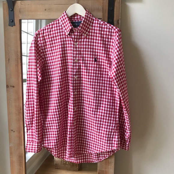 ralph lauren red gingham shirt